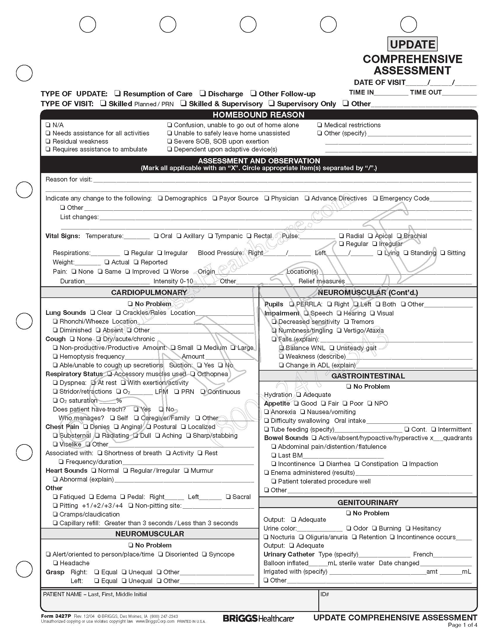 home health evaluation form